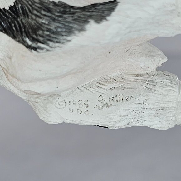 Stone Critters Goat Figurine Eating Can Bell 1985 Vintage Farm Black White - Picture 8 of 9